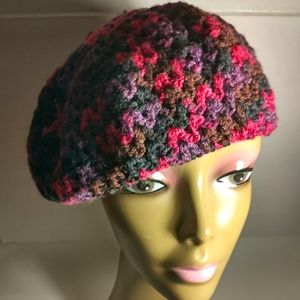 Winter Slouchy Vintage Crochet Beanie.